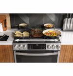 GE Profile GE Profile(TM) 30" Smart Slide-In Front-Control Gas Fingerprint Resistant Range with No Preheat Air Fry PGS930YPFS (10)