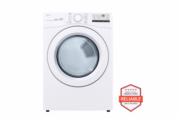 LG 7.4 cu. ft. Large Capacity Electric Dryer - White DLE3400W