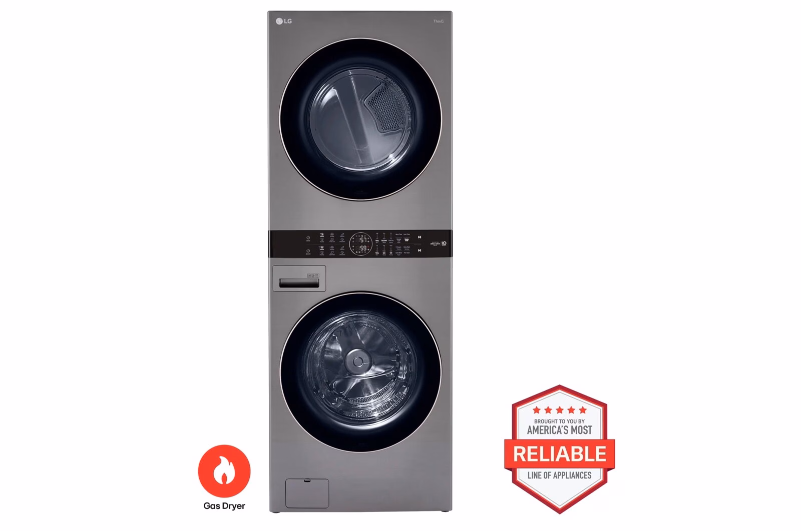 a4l-cover-A63059A2499WT54S LG Single Unit Front Load LG WashTower(TM) with Center Control(TM) 4.5 cu. ft. Washer and 7.4 cu. ft. Gas Dryer WKG101HVA