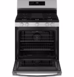 GE GE(R) 30" Free-Standing Gas Convection Range with No Preheat Air Fry and EasyWash(TM) Oven Tray GGF600AVSS (4)