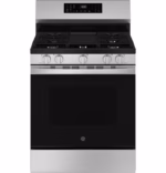 GE GE(R) 30" Free-Standing Gas Convection Range with No Preheat Air Fry and EasyWash(TM) Oven Tray GGF600AVSS