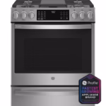 GE Profile GE Profile(TM) 30" Smart Slide-In Front-Control Gas Fingerprint Resistant Range with No Preheat Air Fry PGS930YPFS